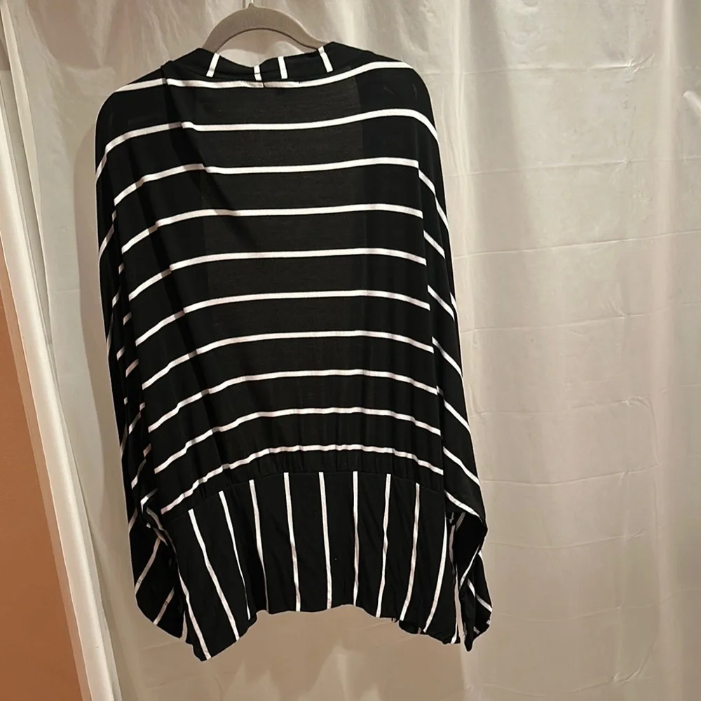 Black and White Striped Cardigan